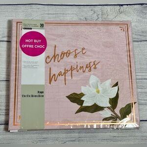12x12 Scrapbook vintage Album “Choose Happiness" - Floral World Map Design 30pgs